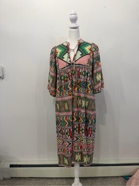 Farm Rio Pink & Green Printed Midi Dress
